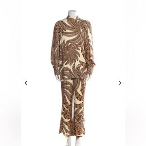 Brown and Cream Patterned Two-Piece Farm Rio Set